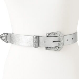 Urban Outfitters Silver Western Statement Belt Jennie S Buckle Bling Boho